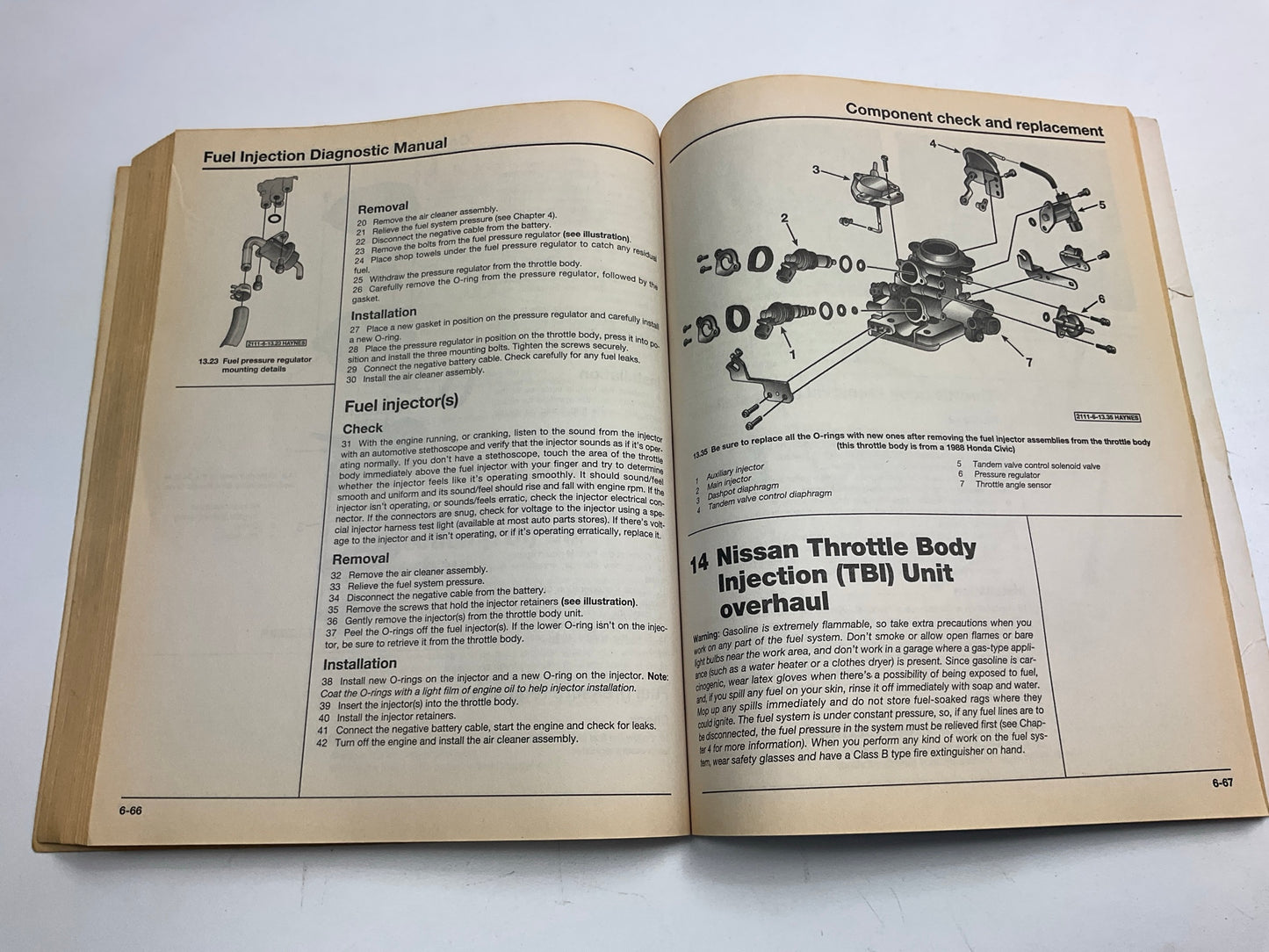 Haynes 10220 Tech Book Manual Fuel Injection 1986-1999 Repair Manual - Damaged