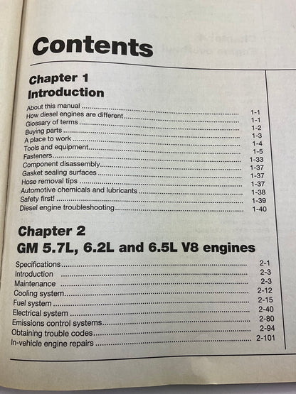 Haynes 10330 Techbook Diesel Engine Repair Manual For General Motors & Ford