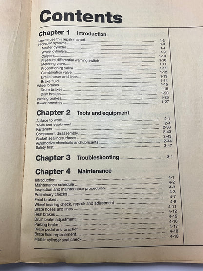 DAMAGED - Haynes 10410 Techbook Automotive Brake Manual