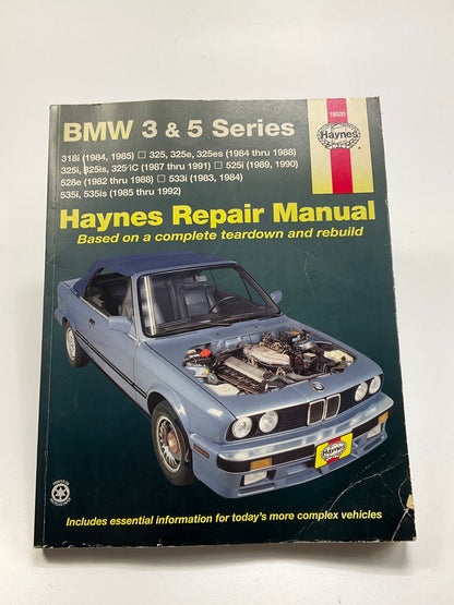 USED - Haynes 18020 Repair Manual For 1984-1992 BMW 3 & 5 Series