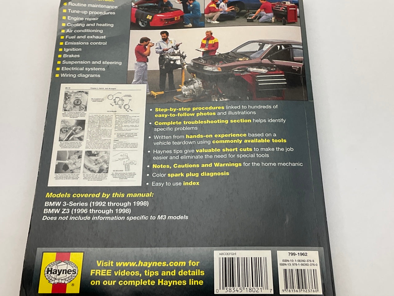 OPENED - Haynes 18021 Repair Manual For 1992-1998 BMW 3-Series E36