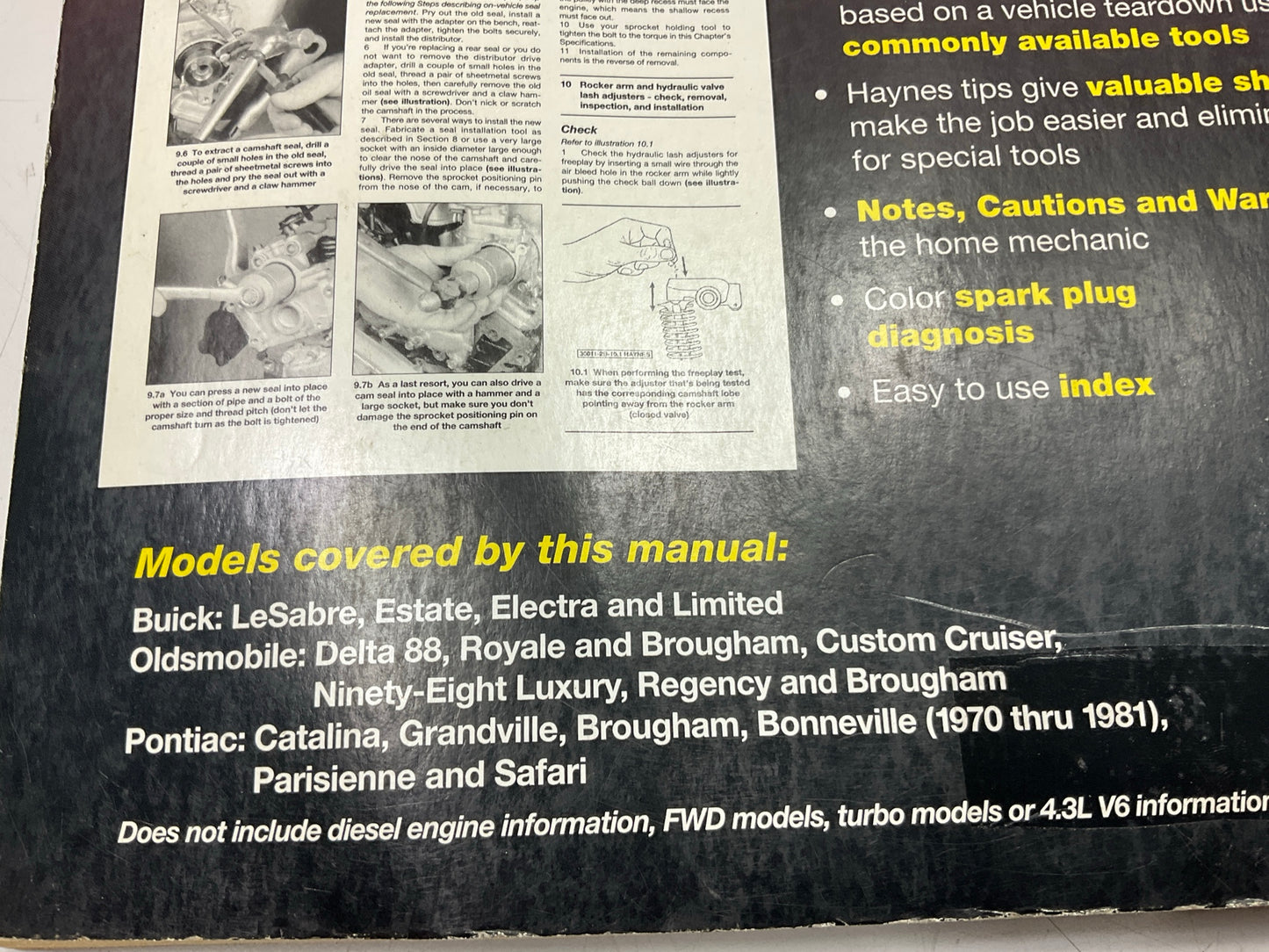 USED Haynes 19025 Repair Manual 1970-1990 Buick Olds Pontiac Full-size Cars RWD