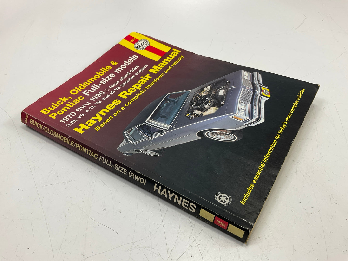 USED Haynes 19025 Repair Manual 1970-1990 Buick Olds Pontiac Full-size Cars RWD