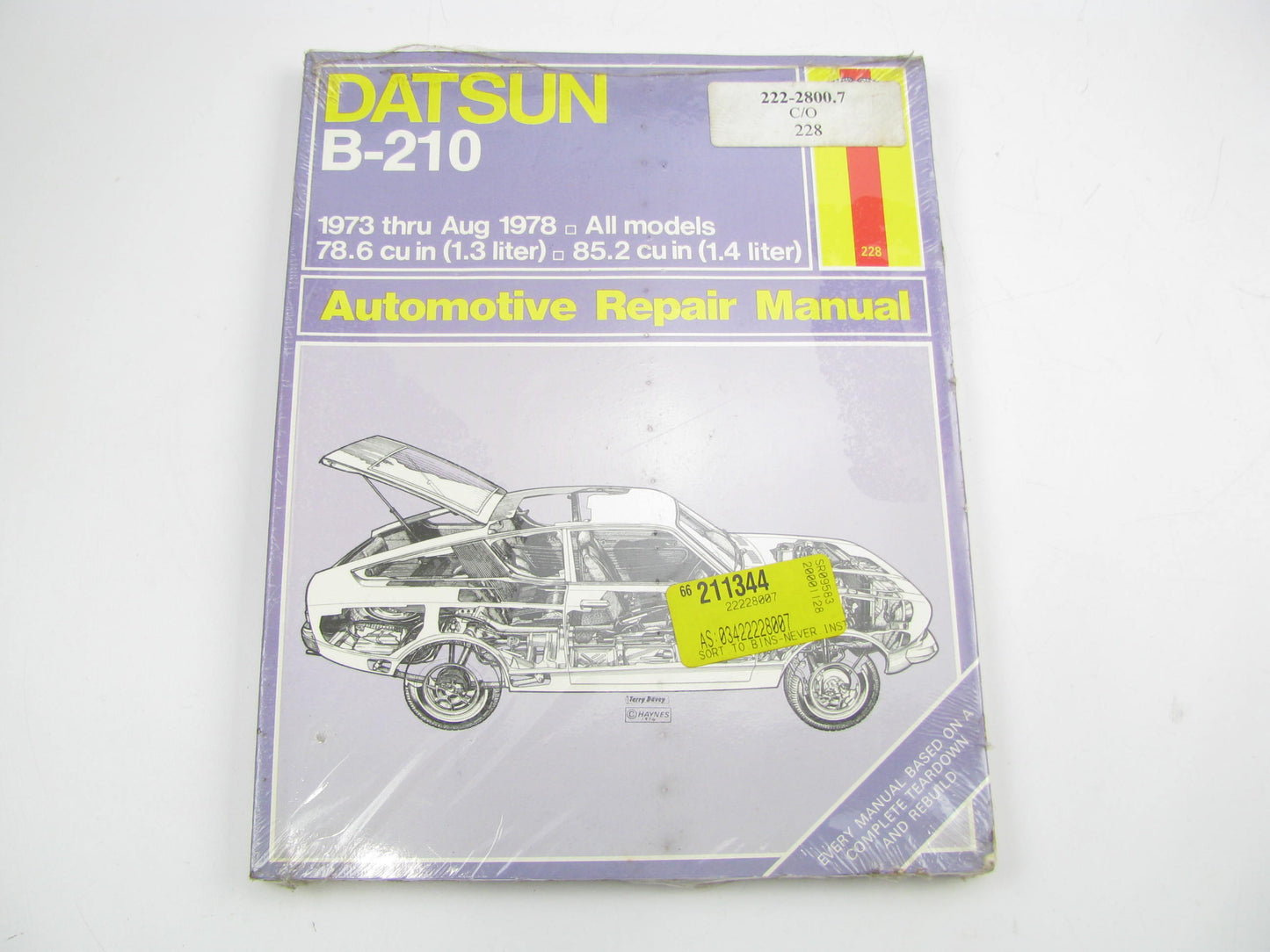 Haynes Repair Manual #228 For Datsun B210 1973 Thru Aug 1978