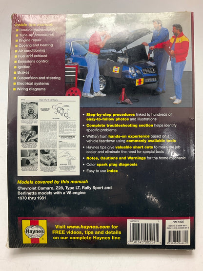 SEALED - Haynes 24015 Automotive Repair Manual 1971-1981 Chevrolet Camaro W/ V8