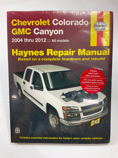 Haynes 24027 Repair Manual For 2004-2012 Chevy Colorado & GMC Canyon - SEALED