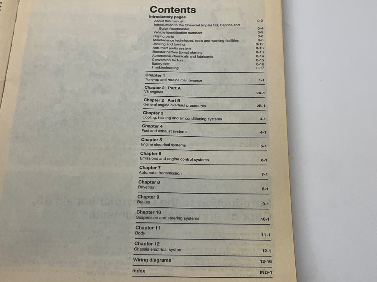 OPENED, Haynes 24046 Repair Manual 1991-1996 Roadmaster, Caprice 94-96 Impala SS