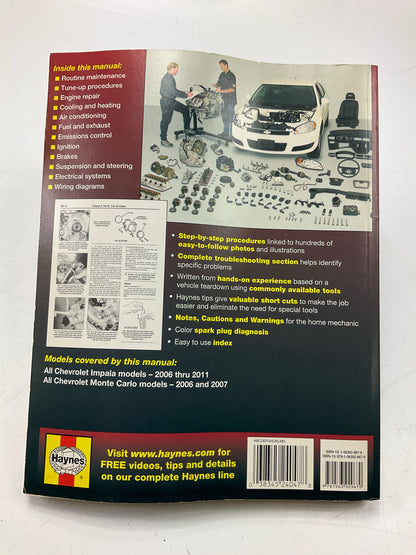 OPENED - Haynes 24047 Repair Manual For 2006-11 Impala, 06-07 Monte Carlo