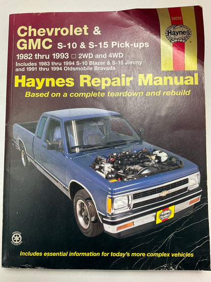 USED - Haynes 24070 Repair Service Manual 1982-94 Chevrolet GMC S10 S15 Pickups