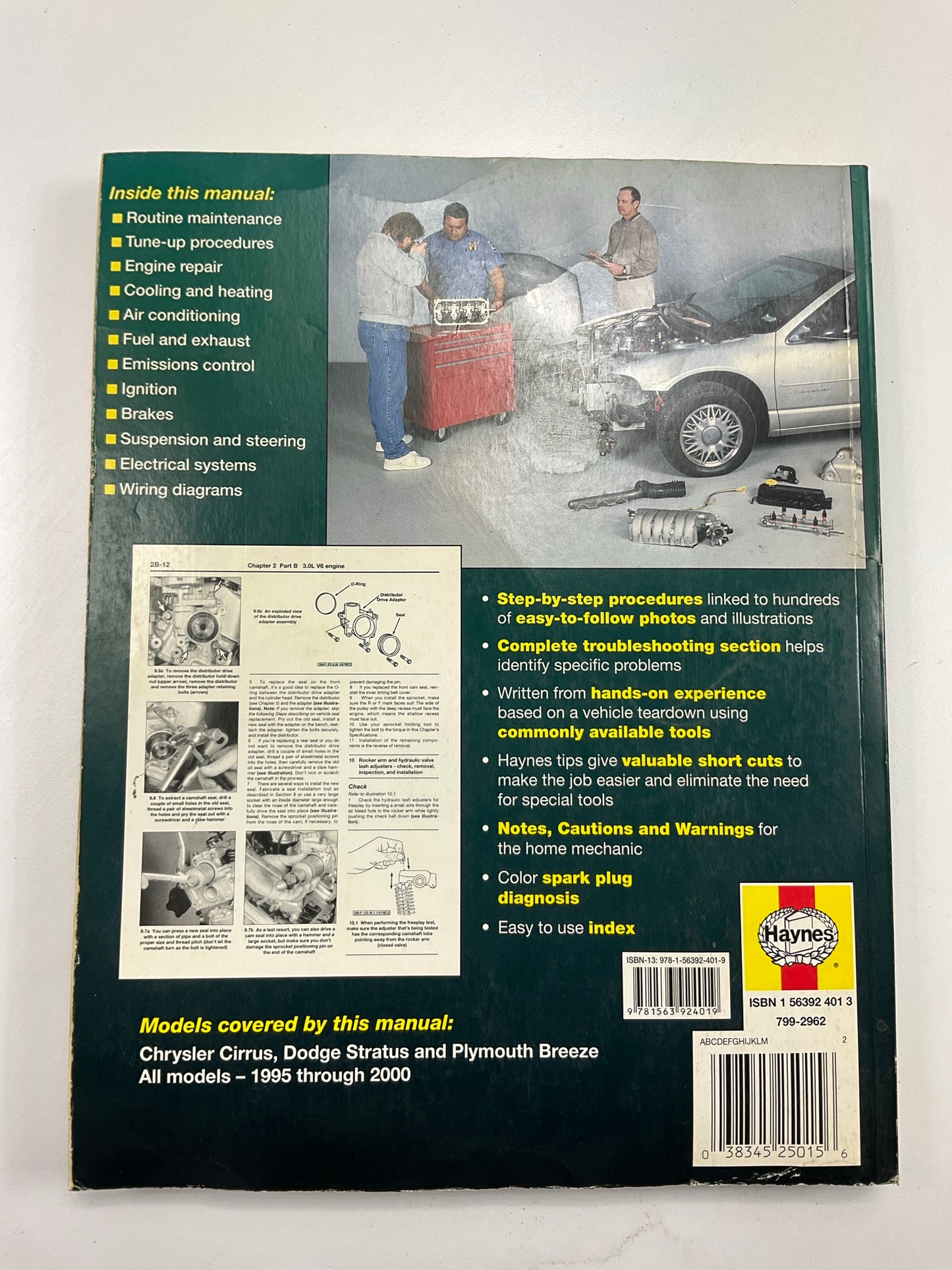 USED #2 - Haynes 25015 Repair Manual For 1995-00 Cirrus & Status 1996-00 Breeze