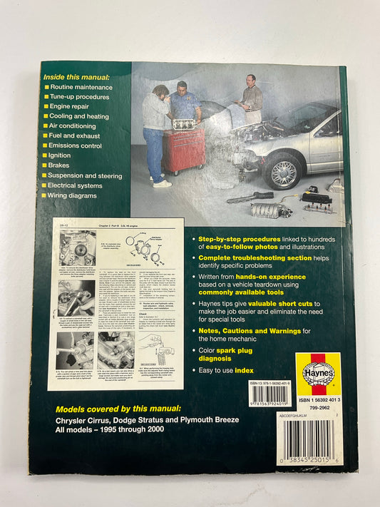 USED #2 - Haynes 25015 Repair Manual For 1995-00 Cirrus & Status 1996-00 Breeze