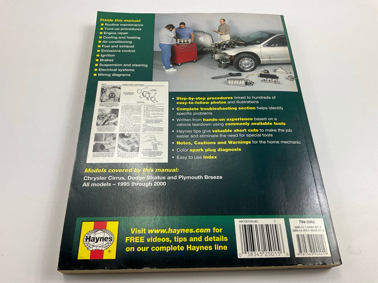 USED - Haynes 25015 Repair Manual For 1995-2000 Cirrus & Status 1996-2000 Breeze