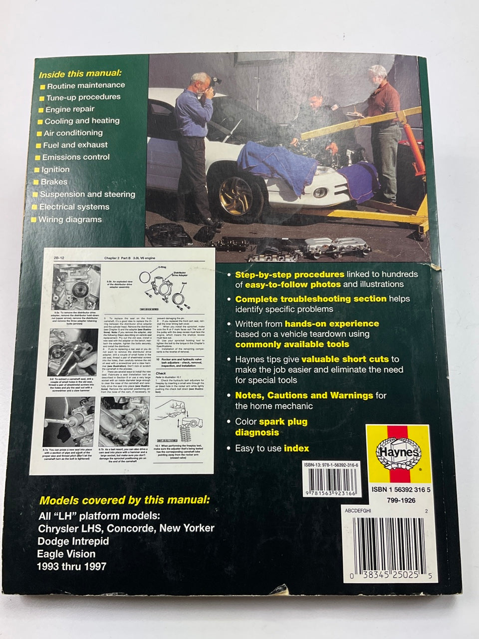 Haynes 25025 Repair Manual For 1993-1997 Concorde, Intrepid, LHS, New Yorker