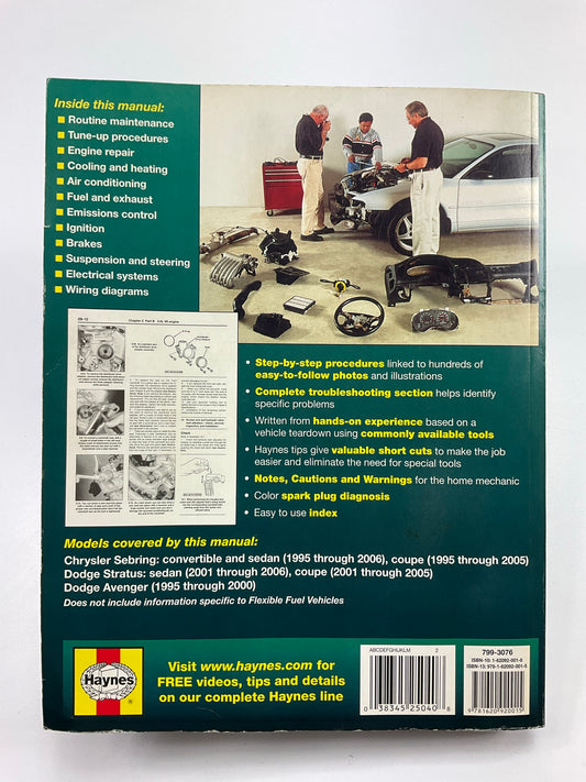 Haynes 25040 Repair Manual For 1995-2006 Chrysler Sebring, Stratus - USED
