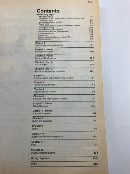 Haynes 25040 Repair Manual For 1995-2006 Chrysler Sebring, Stratus - USED