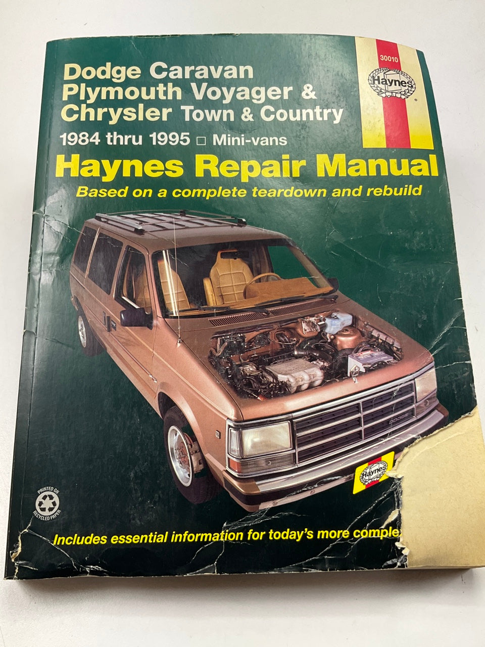 DAMAGED COVER - Haynes 30010 Repair Manual For 1984-1995 Chrysler Minivans