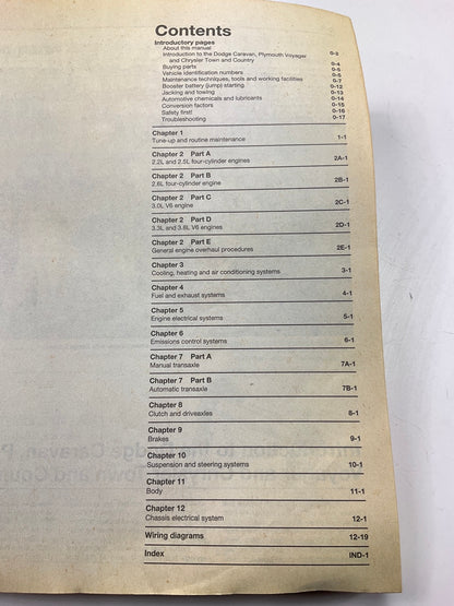 DAMAGED COVER - Haynes 30010 Repair Manual For 1984-1995 Chrysler Minivans