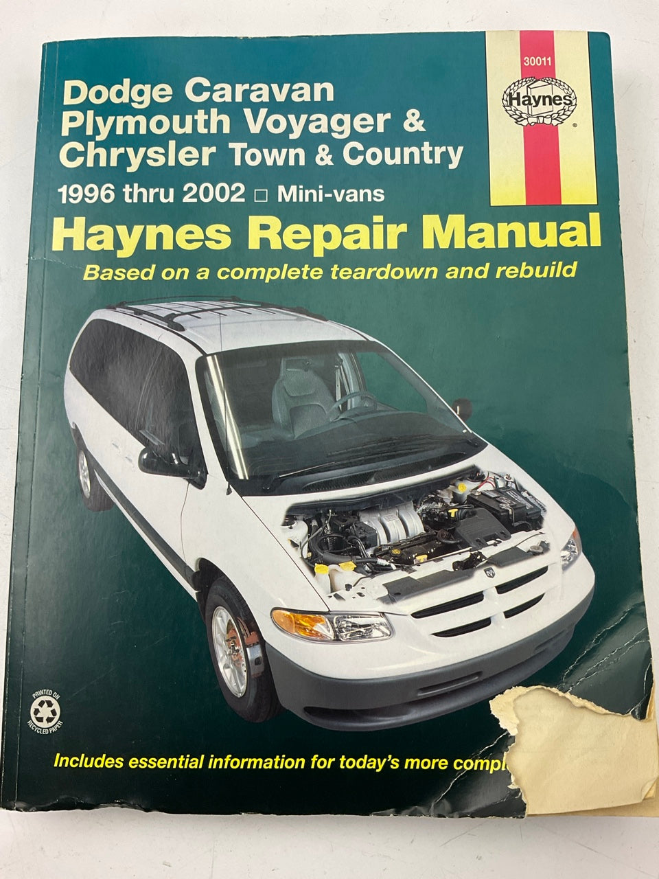 DAMAGED COVER - Haynes 30011 Repair Manual For 1996-2002 Caravan, Voyager