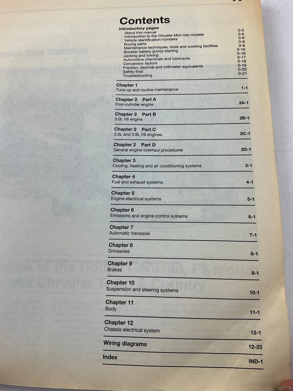 DAMAGED COVER - Haynes 30011 Repair Manual For 1996-2002 Caravan, Voyager