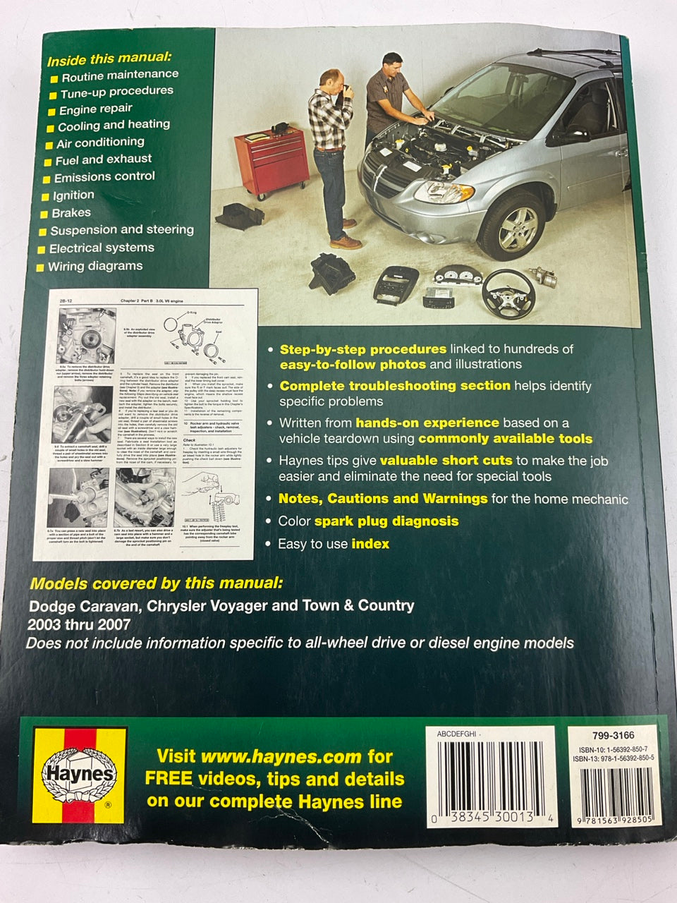 OPENED - Haynes 30013 Repair Manual For 2003-2007 Chrysler Mini-Vans