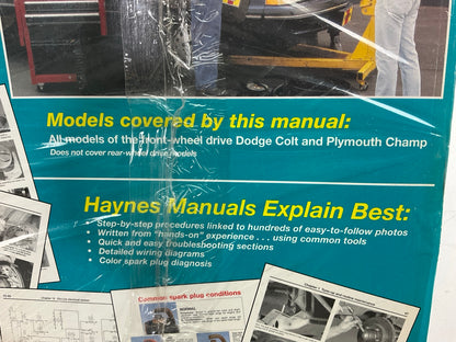 Haynes 30016 Repair Manual For 1979-1987 Colt & 1979-1982 Champ - SEALED