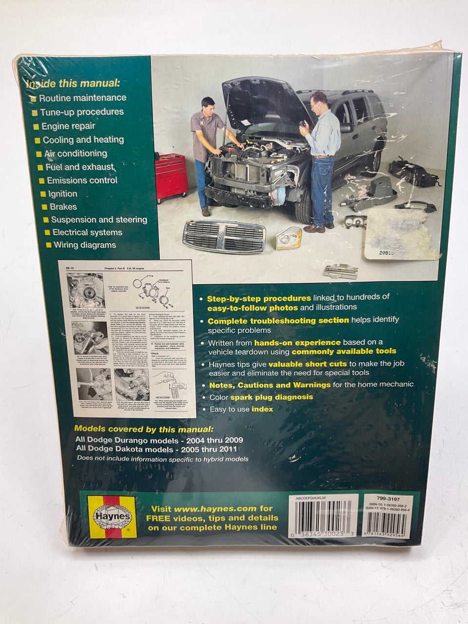 SEALED - Haynes 30023 Repair Manual For 04-09 Durango, 05-11 Dakota Pick-ups