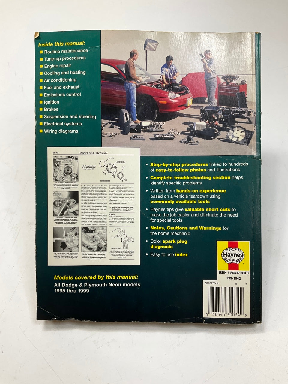 USED #3 - Haynes 30034 Repair Manual For 1995-1999 Neon