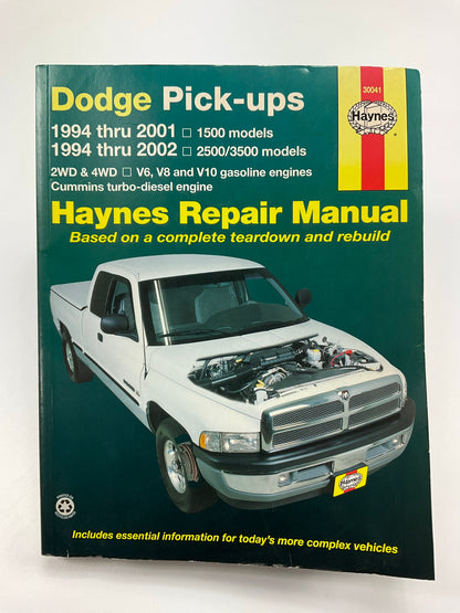 OPENED - ACTUAL MANUAL SHOWN - Haynes 30041 Repair Manual For 94-02 Dodge Truck