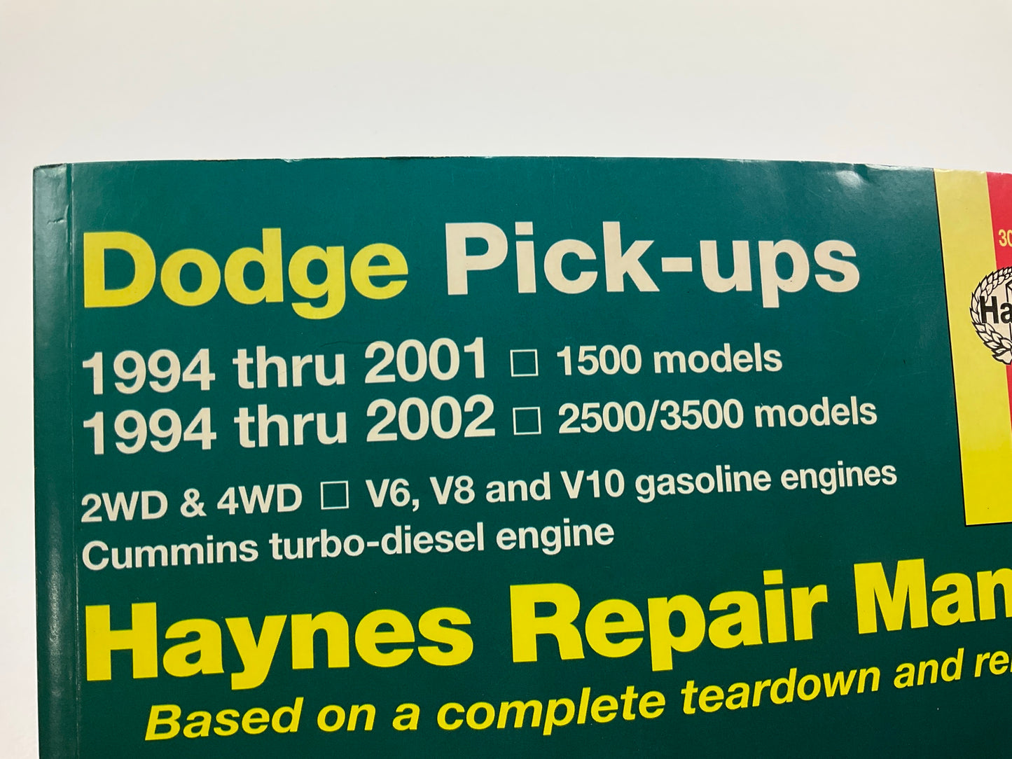 OPENED - ACTUAL MANUAL SHOWN - Haynes 30041 Repair Manual For 94-02 Dodge Truck