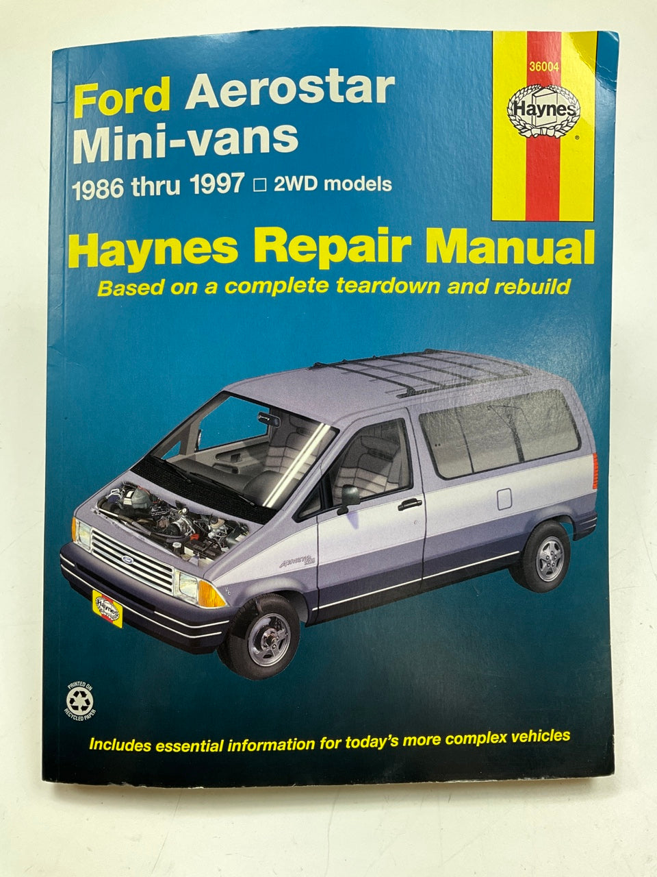 OPEN - Haynes 36004 Repair Manual 1986-1997 Ford Aerostar Mini-Vans