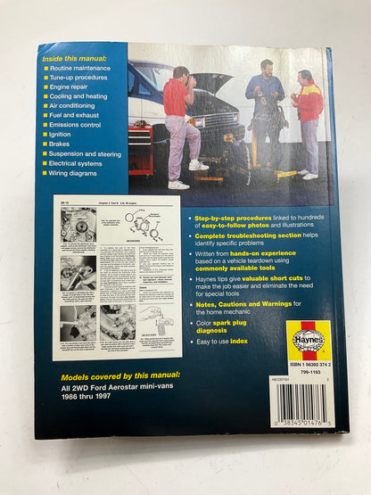 OPEN - Haynes 36004 Repair Manual 1986-1997 Ford Aerostar Mini-Vans