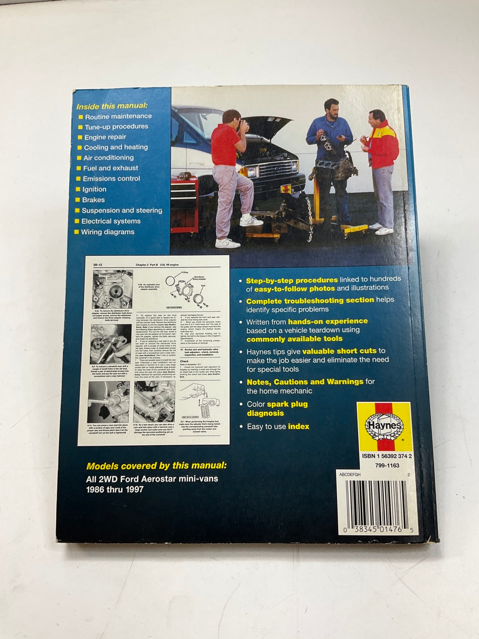 USED #2 - Haynes 36004 Repair Manual 1986-1997 Ford Aerostar Mini-Vans