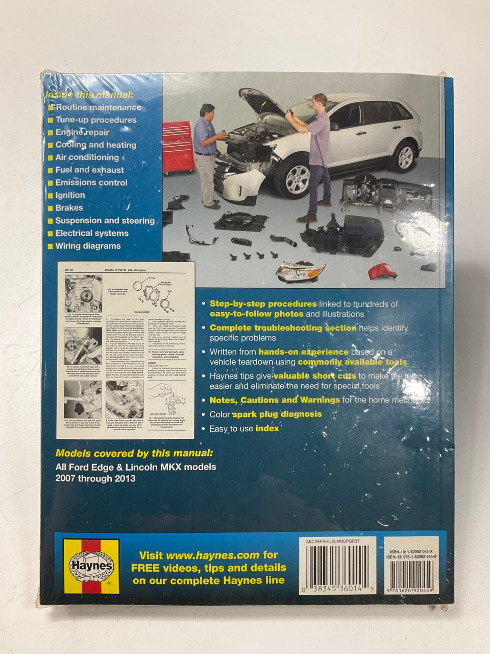 Haynes 36014 Repair Manual For 2007-2013 Ford Edge & Lincoln MKX