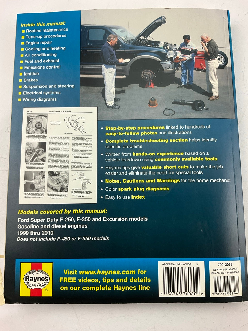 OPENED Haynes 36060 Repair Service Manual 1999-2006 Ford F-250 F-350 Super Duty