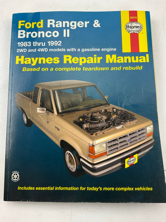 OPENED Haynes 36070 Repair Manual For 1983-1992 Ford Ranger, 1984-1990 Bronco II
