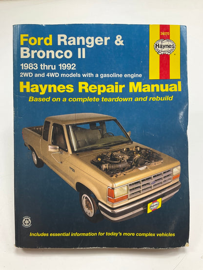 Haynes 36070 Repair Manual For 1983-1992 Ford Ranger & 84-90 Bronco II - USED