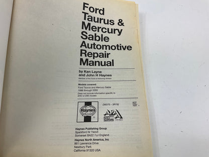 RIPPED COVER - Haynes 36075 Repair Manual 1996-2005 Ford Taurus & Mercury Sable