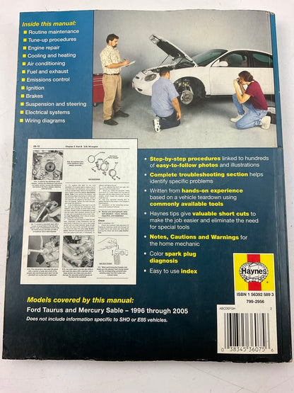 DAMAGED COVER - Haynes 36075 Repair Manual For 1996-2001 Taurus &  Sable