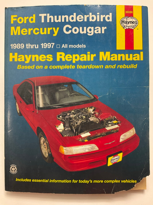 DAMAGED COVER - Haynes 36086 Repair Manual For 1989-1997 Thunderbird, Cougar