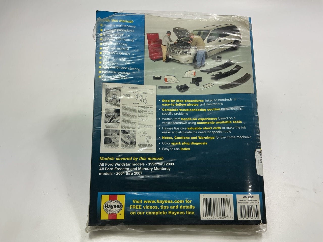DAMAGED, See Photos - Haynes 36097 Repair Manual 1995-2003 Ford Windstar