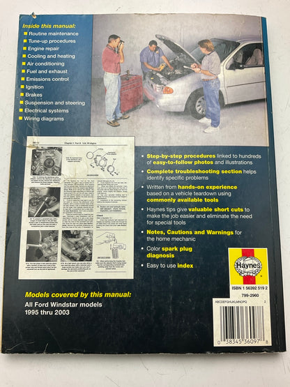 SLIGHTLY USED - Repair Manual For 1995-2003 Ford Winstar All Models