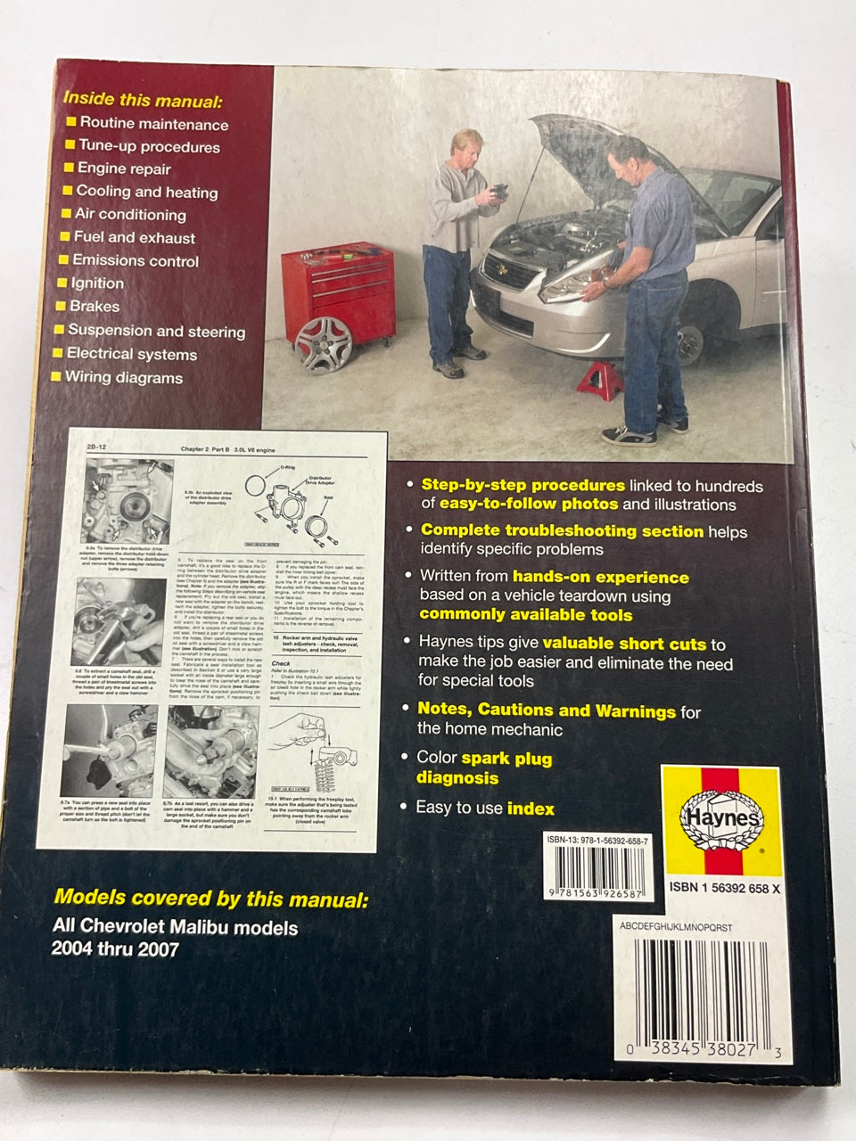 OPENED - Haynes 38027 Repair Manual For 2004-2007 Chevrolet Malibu