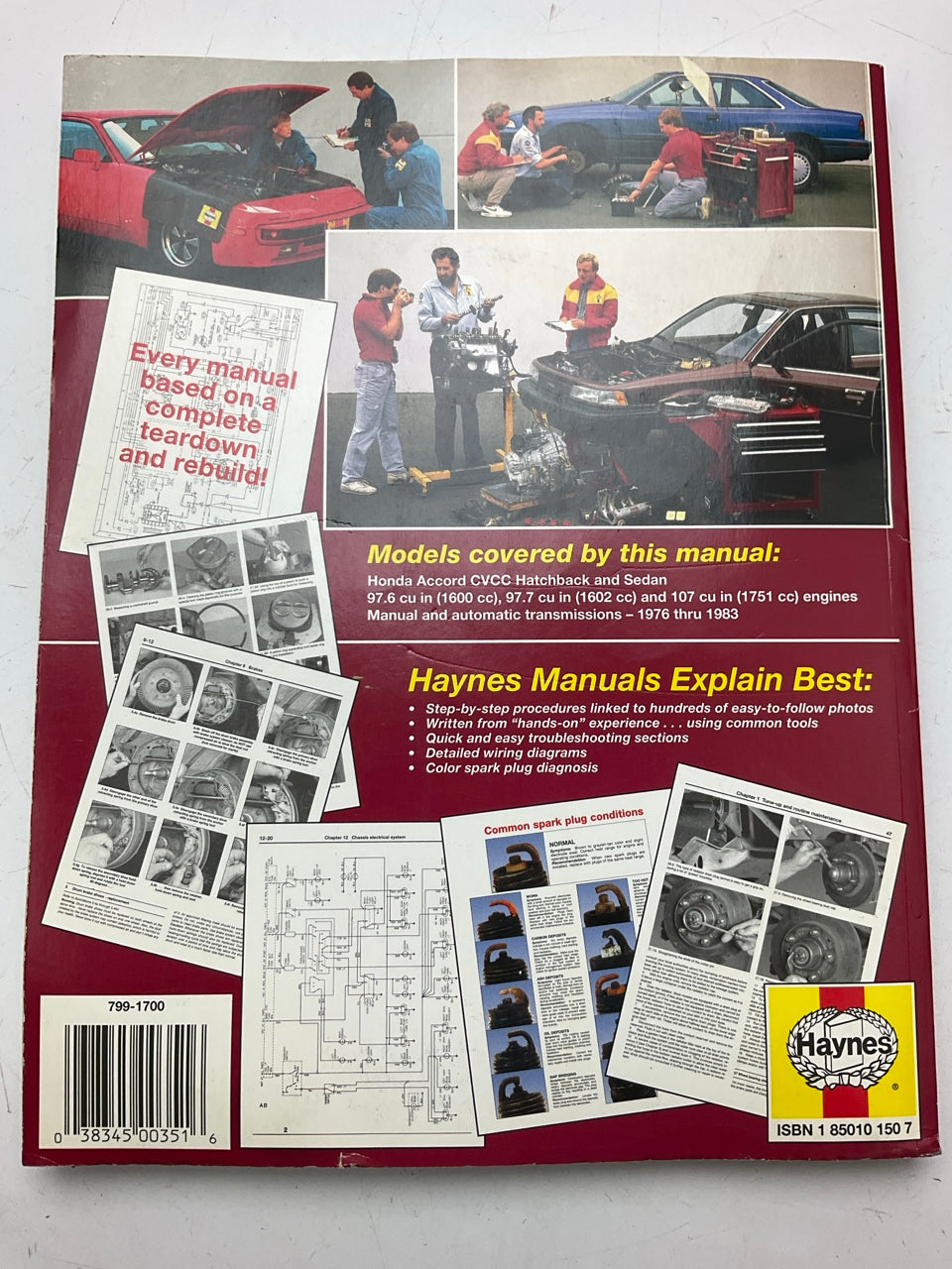 Haynes 42010 Repair Manual For 1976-1983 Honda Accord All Models - OPEN