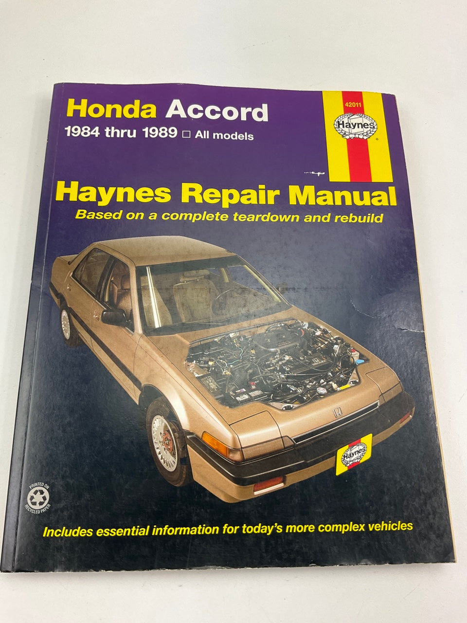 OPENED - HAYNES 42011 Repair Manual For 1984-1989 Honda Accord