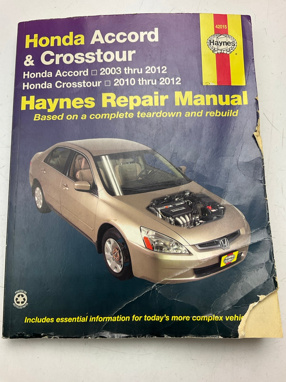 DAMAGED COVER - SEALED - Haynes 42015 Repair Manual For 03-12 Crosstour, Accord