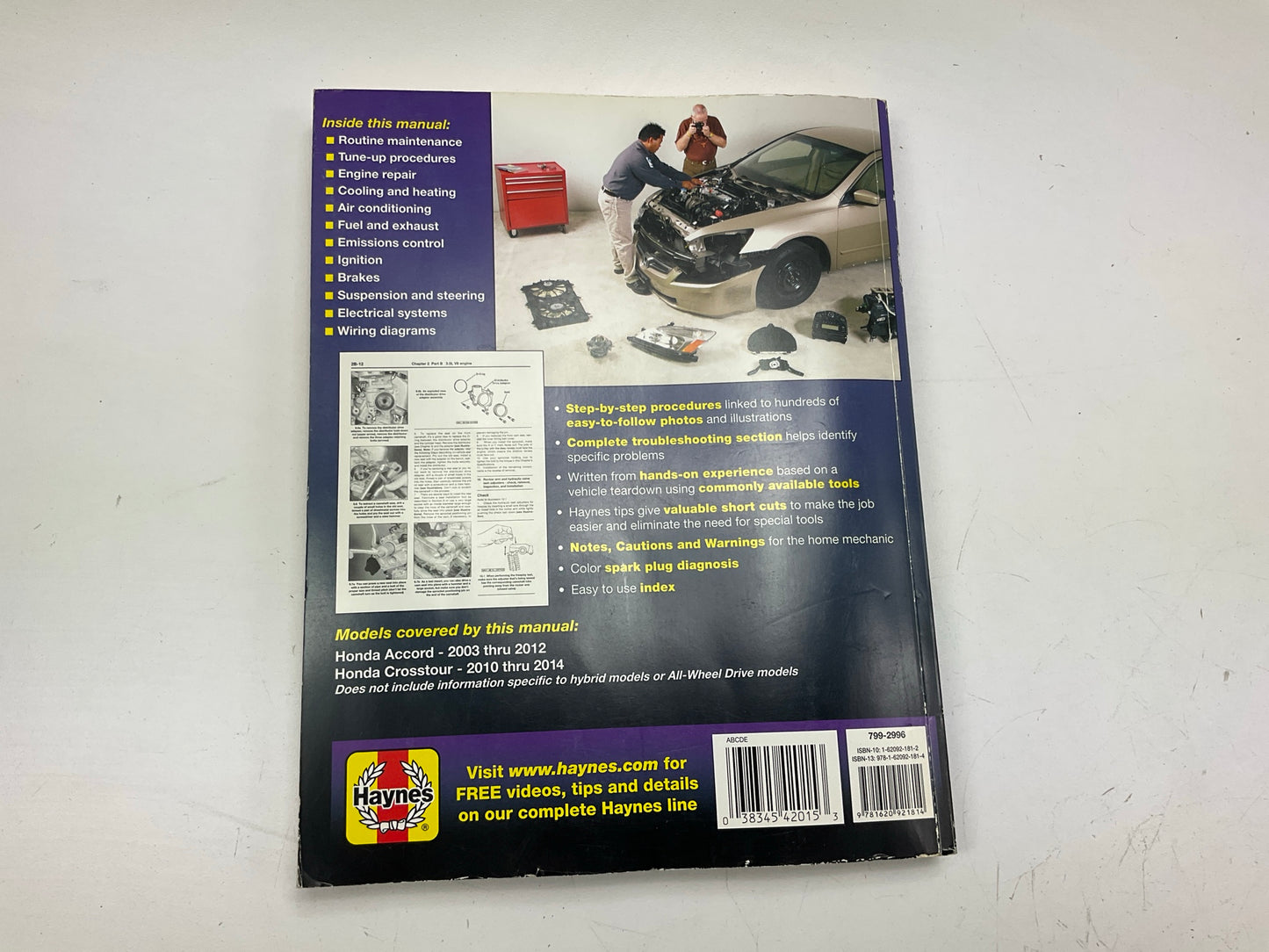USED, ACTUAL MANUAL SHOWN - Haynes 42015 Repair Manual 2003-2012 Honda Accord