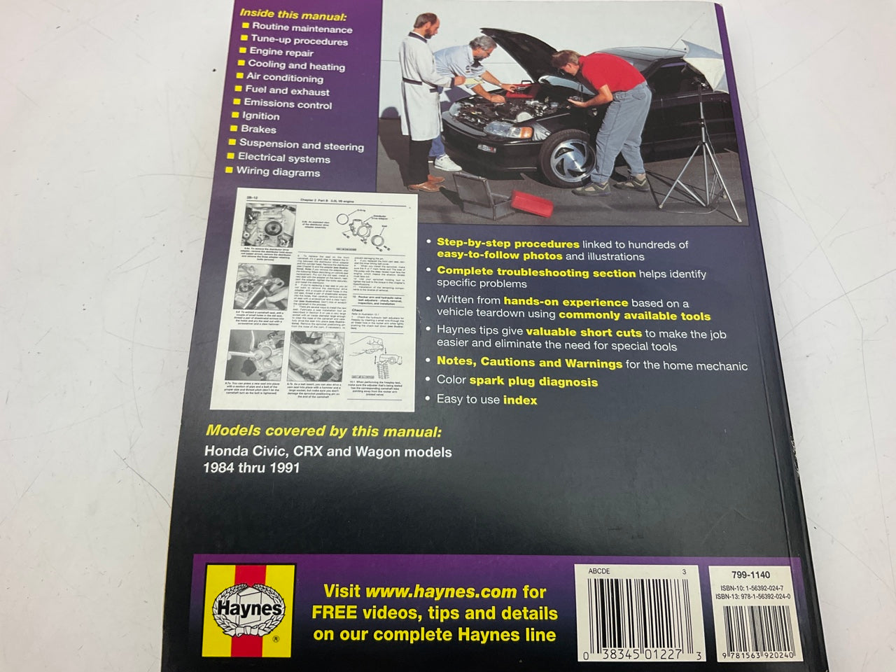 Haynes 42023 Repair Manual For 1984-1991 Honda Civic, 1988-1991 CRX