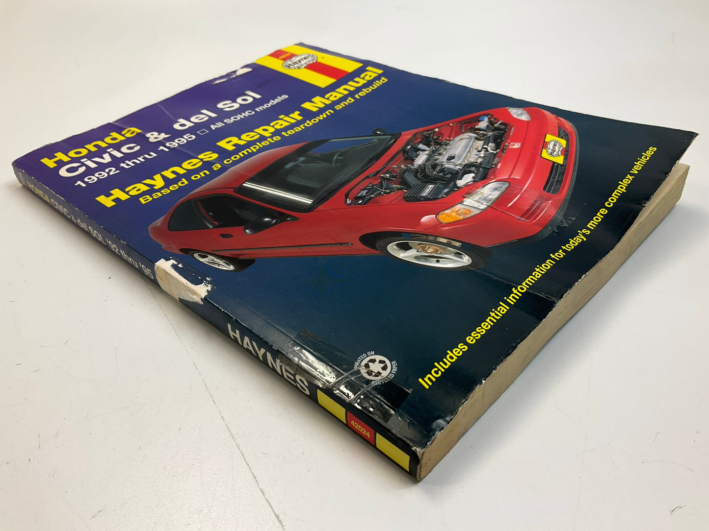 FRONT PAGE TORN - Haynes 42024 Repair Manual For 1992-1995 Honda Civic