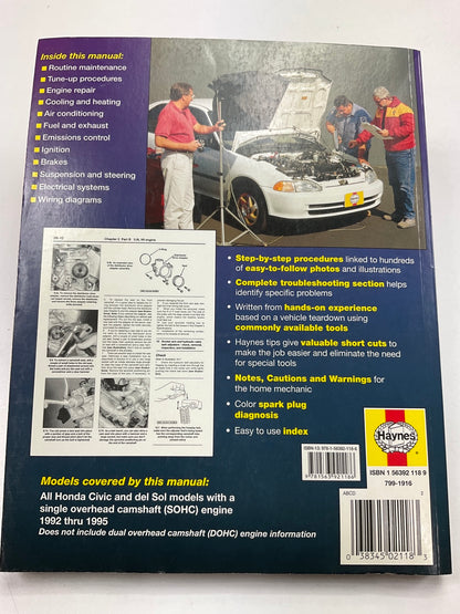 Haynes 42024 Repair Manual For 1992-1995 Honda Civic