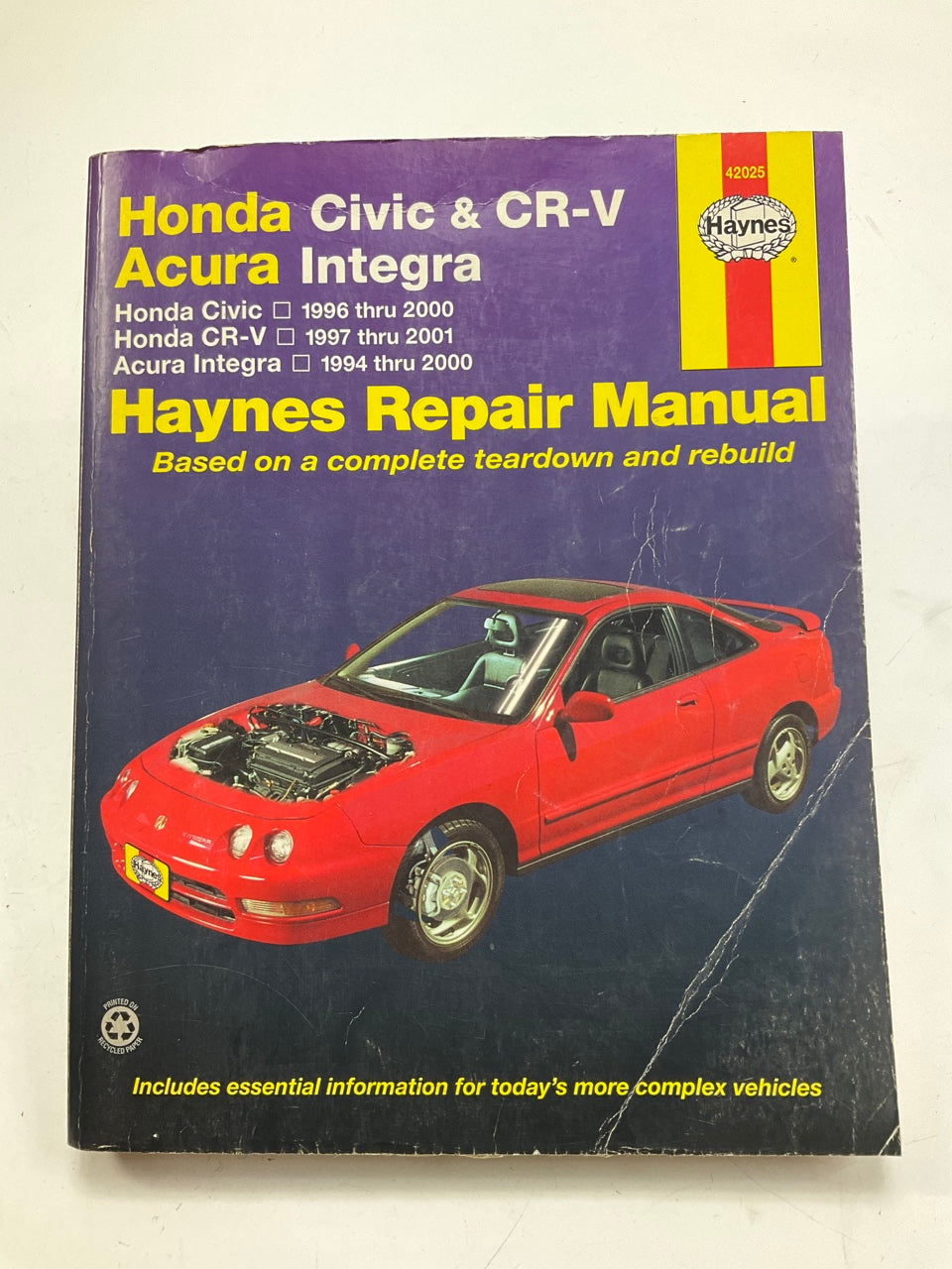 DAMAGED - Haynes 42025 Repair Manual 94-00 Integra, 96-00 Civic, 97-01 CR-V